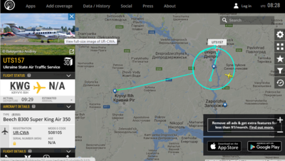 flying over Dnipro-city