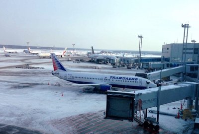 Подготовка  к вылету борта Singapore Airlines в аэропорту Домодедово