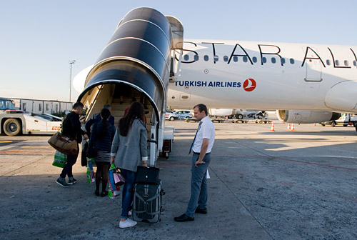 Посадка в самолет Turkish Airlines