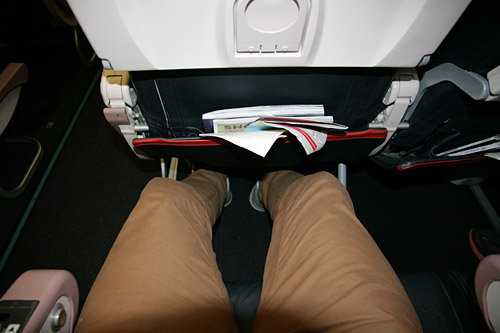 Место для ног в эконом-классе Turkish Airlines на самолете Airbus A321