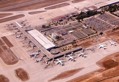 Вид с воздуха на аэропорт Сантьяго