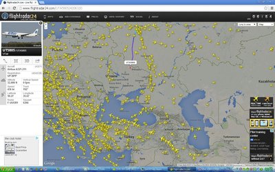 UTAir над Харьковом 21.08.2014. FL320