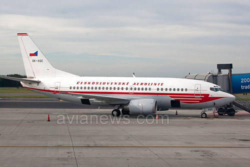 Boeing 737 авиакомпании Czech Airlines в ретро-ливрее