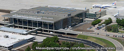 Аэропорт Донецк, вид с высоты птичьего полета на новый терминал